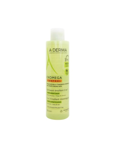 A-Derma Exomega Control 2 in 1 Emollient Cleansing Gel 200ml