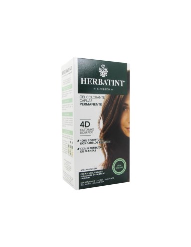 Herbatint Permanent Hair Color Gel 4D Golden Brown 150ml