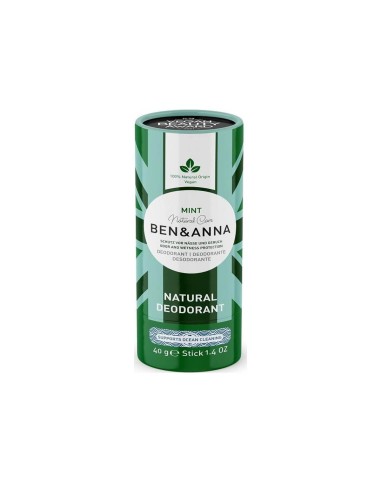 Ben Anna Natural Deodorant Mint Stick Paper Tube 40g