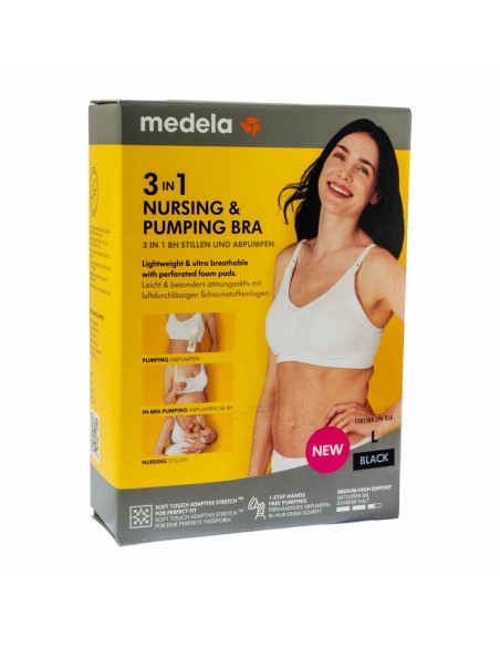 Medela 3 in 1 Nursing and Pumping Bra Black L Medela 3 in 1 Nursing and Pumping Bra Black L