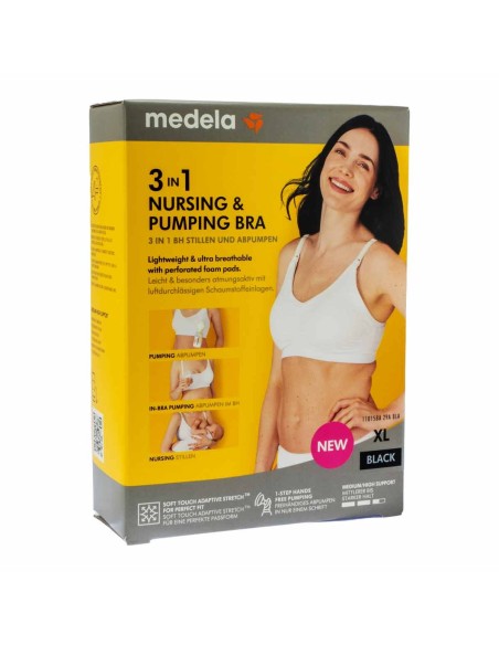 Medela 3 in 1 Nursing and Pumping Bra Black XL