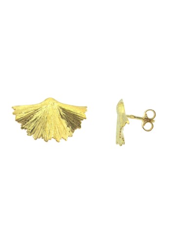 MRIO Inca Leaf Earrings Gold Plated Silver