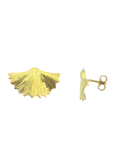 MRIO Inca Leaf Earrings Gold Plated Silver