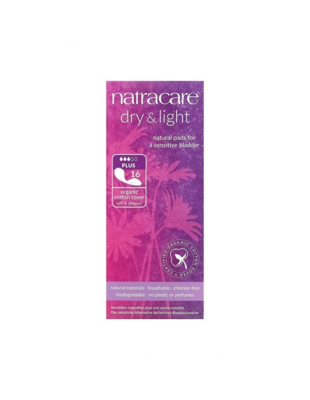 Natracare Dry & Light Plus Incontinence Pads x16 Units Natracare Dry & Light Plus Incontinence Pads x16 Units