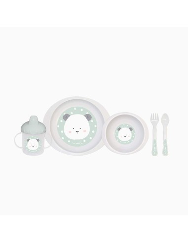 Saro 5 Pieces Pocket Feeding Set Sweet and Fun Mustard