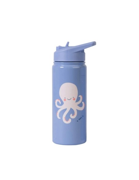 Saro Thermos Bottle with Straw Blue 500ml Saro Thermos Bottle with Straw Blue 500ml
