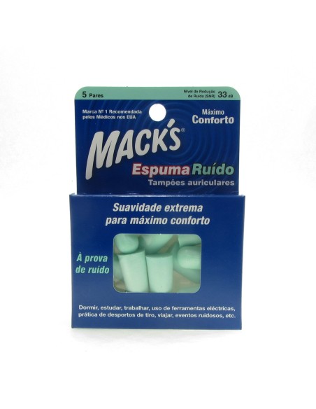Macks Earplugs Foam Noise 5 Pairs