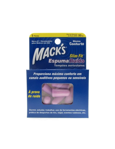 Macks Earplugs Foam Noise Slim Fit 5 Pairs