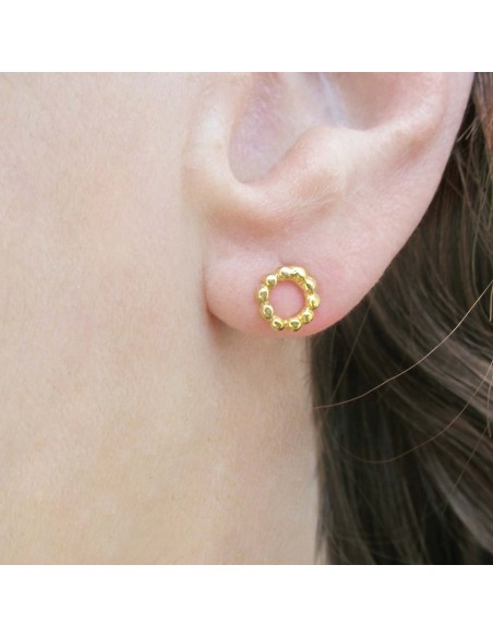 MRio Margot Silver Golden Spheres Earrings