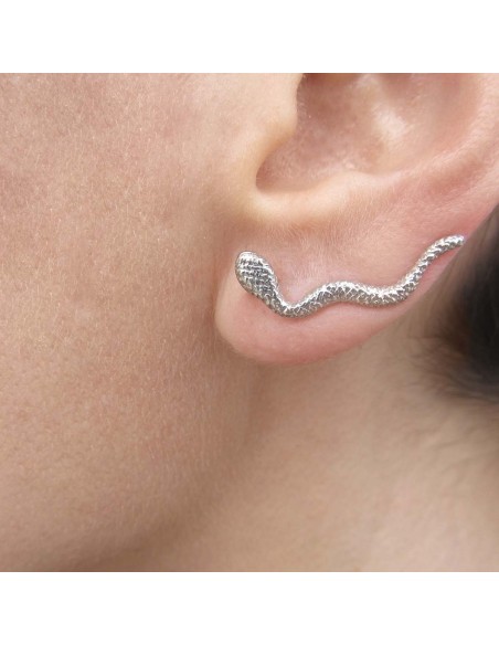 MRIO Inca Snake Earrings Silver