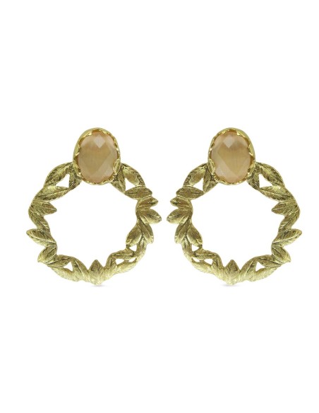 MRIO Classic Earrings Beige Gold Silver Wreath MRIO Classic Earrings Beige Gold Silver Wreath