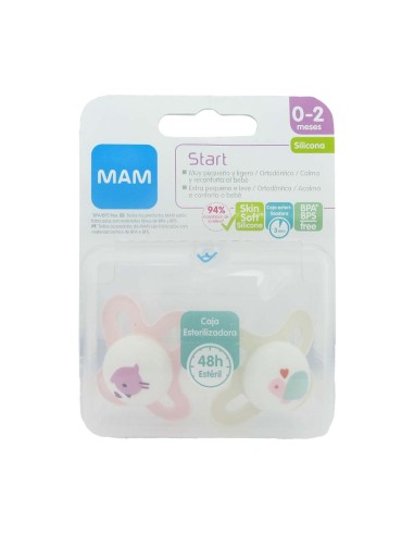 Mam Original Silicone Soother 6m Neutral 2 Units