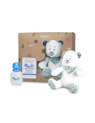 Mustela Musti Pack Alcohol-Free Toilette Water + Green Teddy Bear 50ml