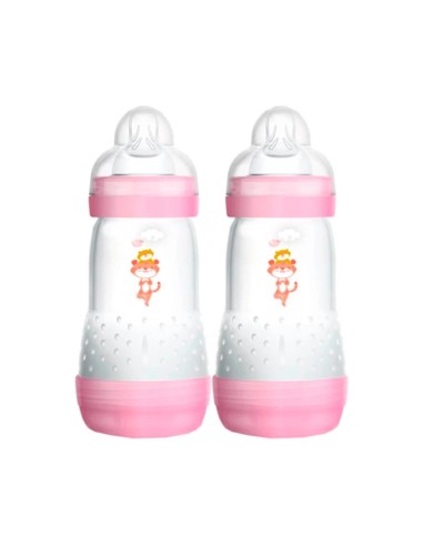 Mam Anti-Colic Bottle Easy Start 2m Pink 2x260ml