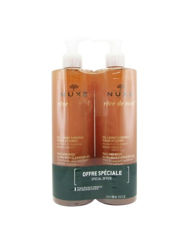 Nuxe Rêve de Miel Face and Body Ultra-rich Cleansing Gel  2x400ml