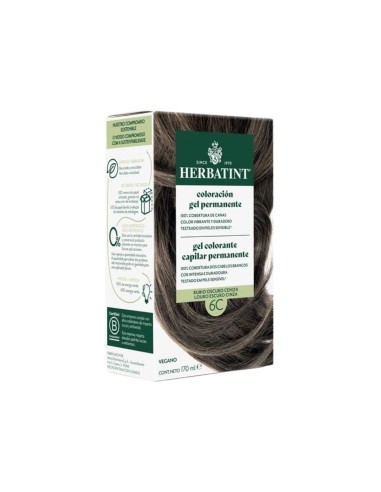 Herbatint Permanent Hair Color Gel 6C Dark Ash Blonde 170ml