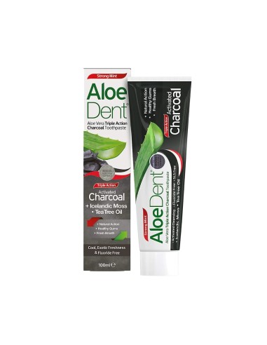 AloeDent Toothpaste with Aloe Vera and Activated Charcoal 100ml