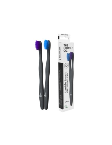 The Humble Co Plant Based Adult Soft Blue and Purple Toothbrush 2 units