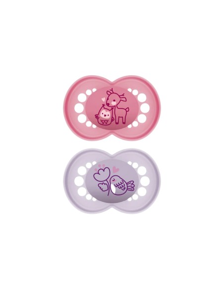 MAM Original Silicone Pacifier 6+ Pink 2 pack