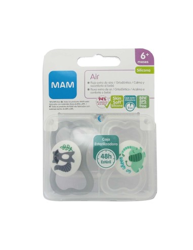 Mam Air Silicone Soother 6m Neutral 2 pcs