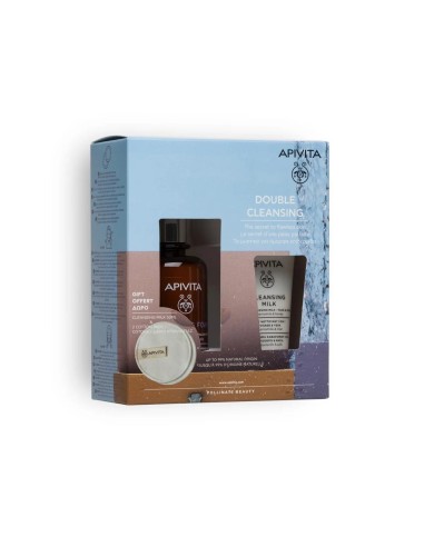 Apivita Pack Double Cleansing Creamy Foam 200ml and 3 in 1 Cleansing Milk 50ml