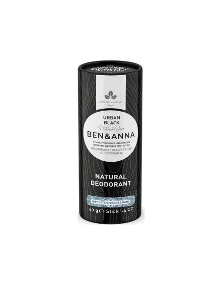 Ben Anna Natural Deodorant Urban Black Stick Paper Tube 40g