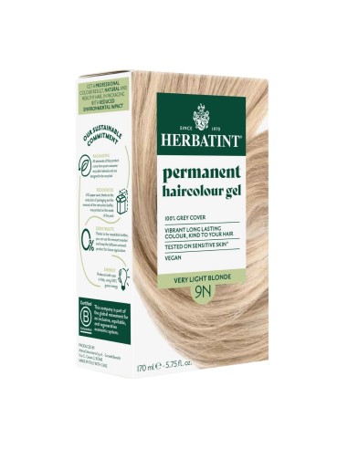 Herbatint Permanent Hair Color Gel 9N Honey Blond 150ml