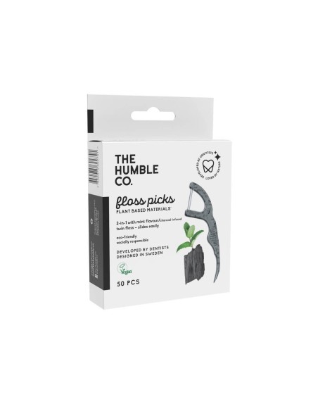 The Humble Co. 50 Piece Charcoal Floss Applicator (Mint Flavour) The Humble Co. 50 Piece Charcoal Floss Applicator (Mint Flavour)