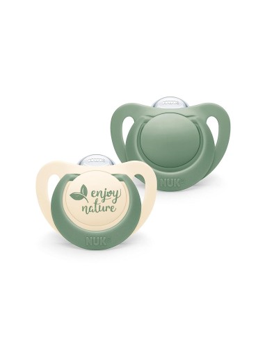 Nuk For Nature Silicone Soother Green 0 to 6m x2