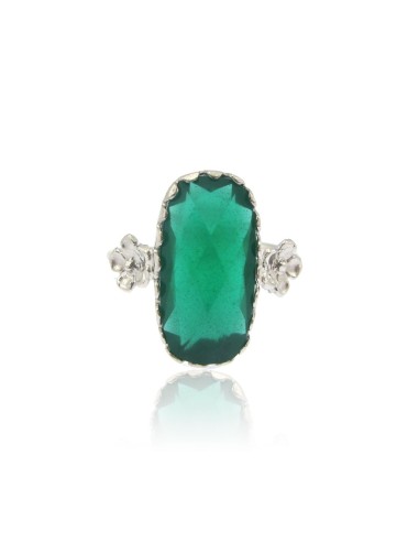 MRio Classic Adjustable Silver Ring Black Stone