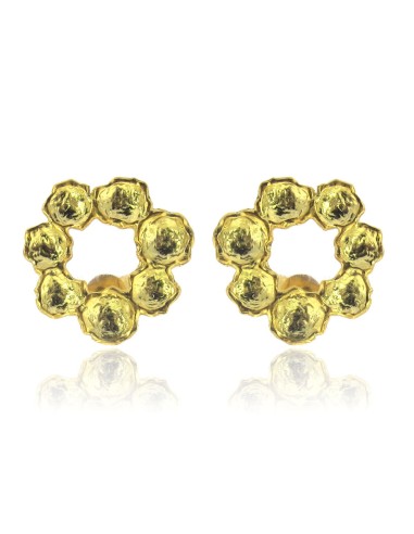MRIO Inca Flower Crown Earrings Gold Plated Silver
