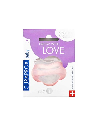Curaprox Baby Silicone Soother Pink Size 1