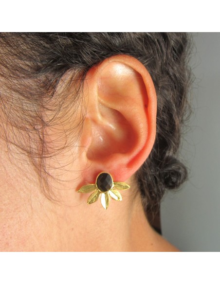 M Rio Margot 4 Petals Gold Plated Silver Earrings