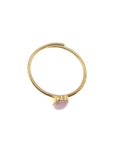 M Rio Classic Adjustable Ring Pink Stone Oval Silver Gilt 2