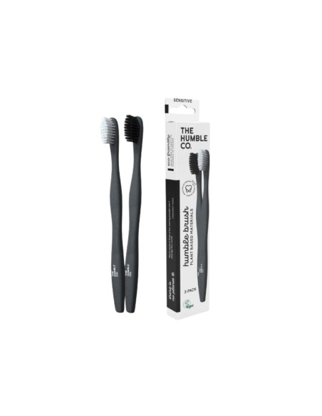 The Humble Co Plant Based Adult Soft Toothbrush Black and White 2 units The Humble Co Plant Based Adult Soft Toothbrush Black and White 2 units
