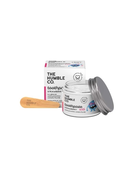 The Humble Co Kids Strawberry Fluoride Toothpaste Glass Jar 50ml