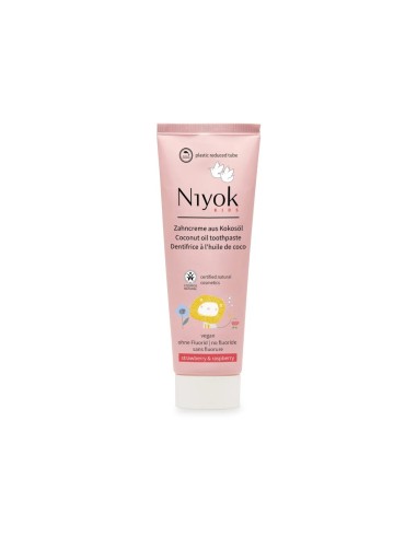 Niyok Natural Coconut Oil Toothpaste for Children Strawberry and Raspberry 75ml