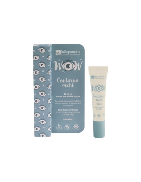 laSaponaria WOW 3-in-1 Eye Contour Cream Wrinkles Dark Circles and Puffiness 15ml