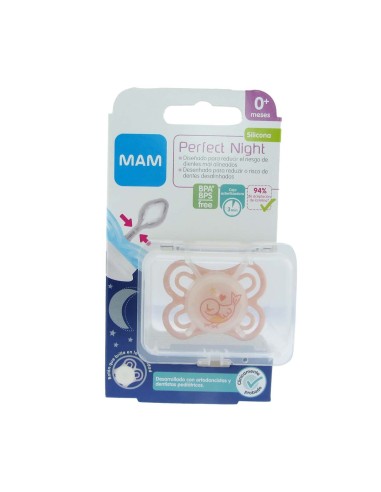Mam Perfect Night Silicone Pacifier 0m Pink 1 unit
