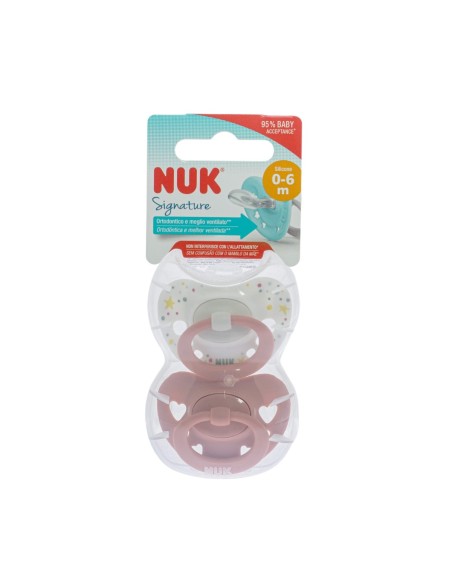 NUK Signature Silicone Soother 0-6m x2