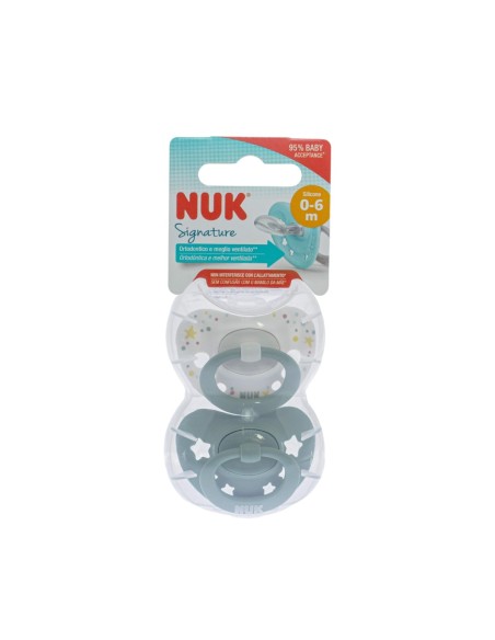 NUK Signature Silicone Soother 0-6m x2