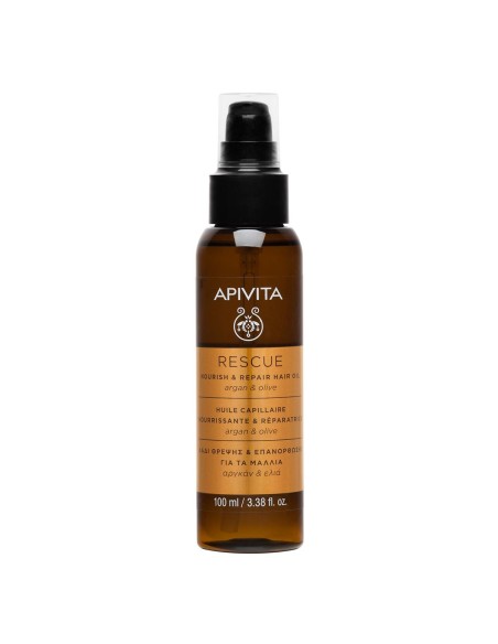 Apivita Intense Repair Rescue Nourish and Repair Hair Oil 100ml Apivita Intense Repair Rescue Nourish and Repair Hair Oil 100ml