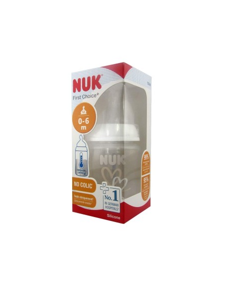NUK First Choice Silicone Temperature Indicator Bottle 0-6M M 150ml