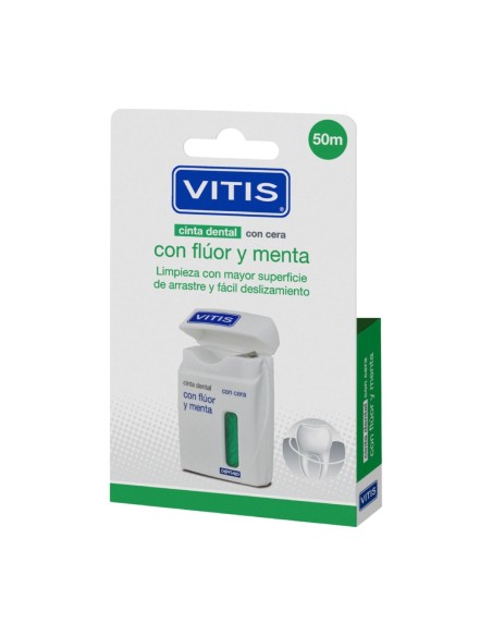 Vitis Waxed Mint and Fluor Dental Tape 50m