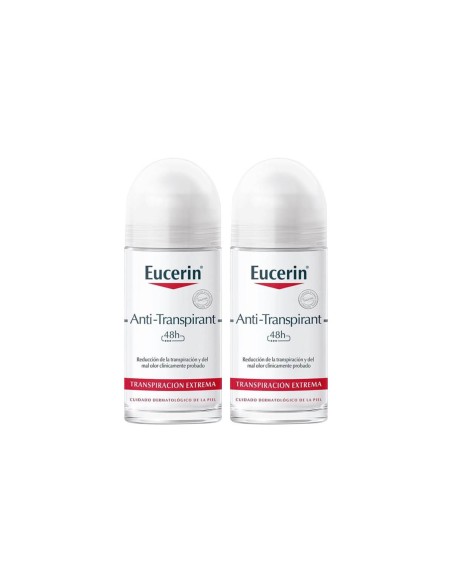 Eucerin Anti-Perspirant 48H Roll On 50mlx2
