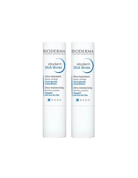 Bioderma Pack Atoderm Lips Stick Moisturizer 2x4g