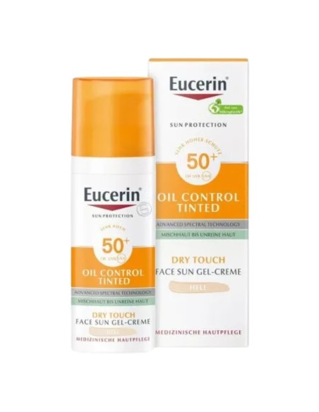 Eucerin Sun Oil Control Tinted Gel-Creme Toque Seco Claro SPF50+ 50ml