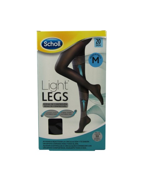 Scholl Light Legs Compression Tights 20Den Black Medium