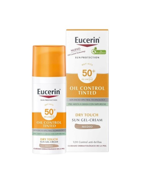 Eucerin Sun Oil Control Tinted Gel-Cream Dry Touch Medium SPF50+ 50ml