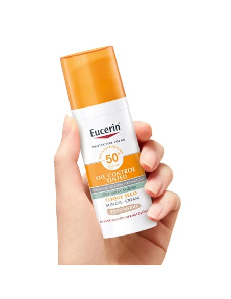 Eucerin Sun Oil Control Tinted Gel-Cream Dry Touch Medium SPF50+ 50ml